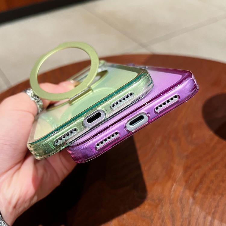 투명 그라데이션 메탈 링 홀더 MagSafe 폰 케이스, 아이폰 17 프로 맥스용, 아이폰 17 프로용, 아이폰 17용, 아이폰 에어용, 아이폰 16 프로 맥스용, 아이폰 16 프로용, 아이폰 16 플러스용, 아이폰 16용