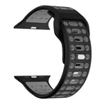 xDfind 이중 색상 실리콘 스포츠 통기성 시계줄, 애플 워치 46mm / 49mm / 45mm / 44mm용
