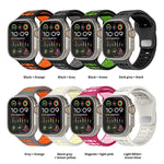 xDfind 이중 색상 실리콘 스포츠 통기성 시계줄, 애플 워치 46mm / 49mm / 45mm / 44mm용