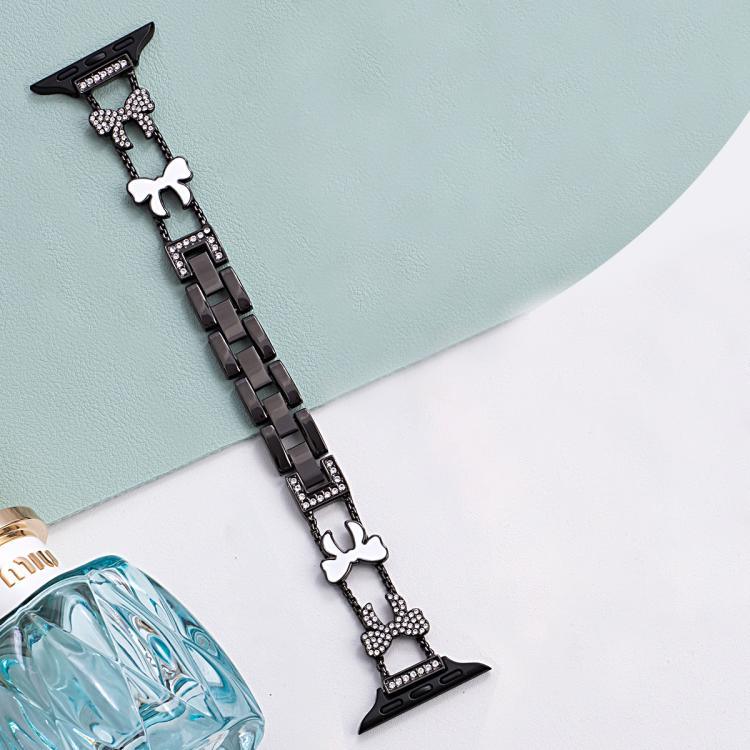 xDfind 리본 매듭 체인 팔찌 다이아몬드 메탈 시계 밴드, 애플 워치 42 / 44 / 45 / 46 / 49mm용, 애플 워치 38 / 40 / 41 / S11 42mm용