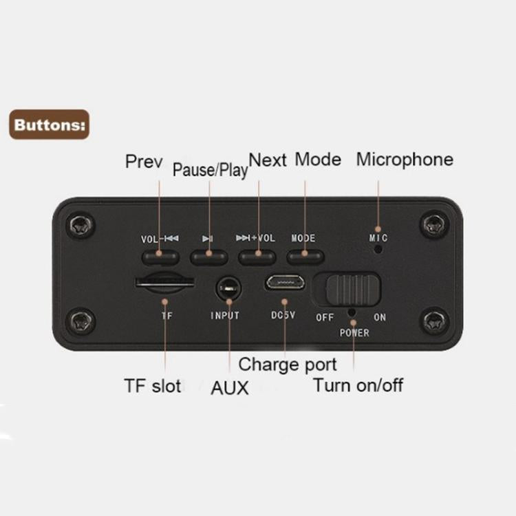 K5 원목 무선 블루투스 스피커, 블루투스, AUX, TF 카드 지원, K5