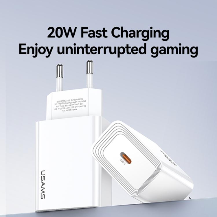 USAMS CC325 T69 PD 20W USB-C / 타입-C 단일 포트 고속 충전기, CC325