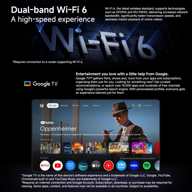 오리지널 샤오미 TV 스틱 2세대 쿼드 코어 Cortex-A55 4K 울트라 HD 듀얼 밴드 WiFi6 구글 TV 스틱, 글로벌 버전 구글 플레이 포함, 2GB+8GB