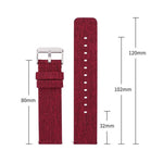 Stainless Steel Pin Buckle Nylon Woven Canvas Watch Band, 16mm, 18mm