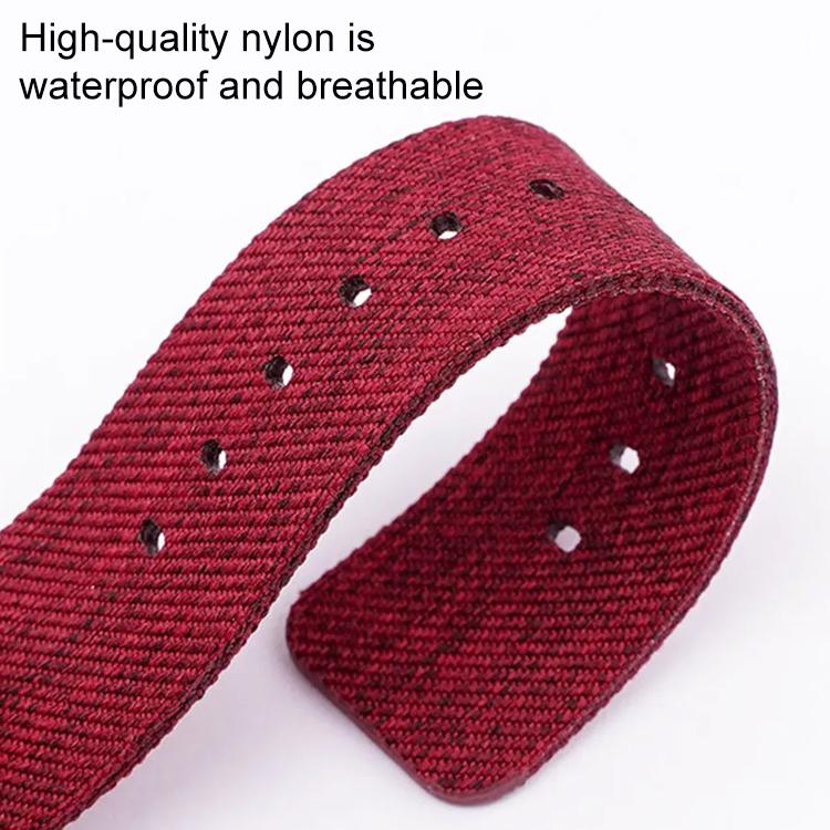 Stainless Steel Pin Buckle Nylon Woven Canvas Watch Band, 20mm, 22mm