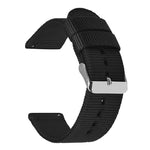 Stainless Steel Pin Buckle Solid Color Nylon Canvas Watch Band, 24mm