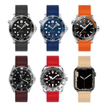 Stainless Steel Pin Buckle Solid Color Nylon Canvas Watch Band, 18mm, 20mm, 22mm