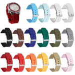 Stainless Steel Silver Pin Buckle Solid Color Silicone Waterproof Watch Band, 20mm, 21mm, 22mm