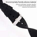 Stainless Steel Silver Pin Buckle Solid Color Silicone Waterproof Watch Band, 10mm, 12mm, 14mm, 15mm