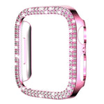 xDfind 더블 로우 다이아몬드 홀로우 PC 시계 보호 커버, 애플 워치 시리즈 9 / 8 / 7 45mm용, 애플 워치 시리즈 9 / 8 / 7 41mm용, 애플 워치 시리즈 3 / 2 / 1 38mm용, 애플 워치 시리즈 3 / 2 / 1 42mm용