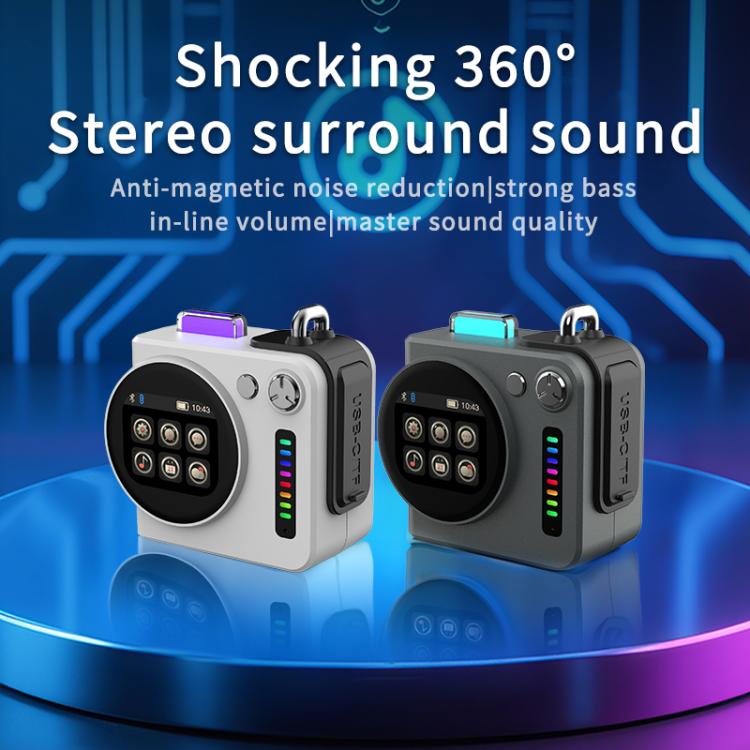 G300 스마트 LED 스크린 휴대용 블루투스 5.4 무선 스피커, G300 (그레이), G300 (화이트)