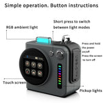 G300 스마트 LED 스크린 휴대용 블루투스 5.4 무선 스피커, G300 (그레이), G300 (화이트)