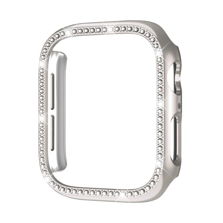 xDfind 단일 행 다이아몬드 홀로우 PC 시계 커버, Apple Watch 시리즈 11 46mm / 10 46mm용, Apple Watch 시리즈 11 42mm / 10 42mm용
