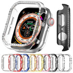 xDfind 단일 행 다이아몬드 홀로우 PC 시계 커버, Apple Watch 시리즈 11 46mm / 10 46mm용, Apple Watch 시리즈 11 42mm / 10 42mm용