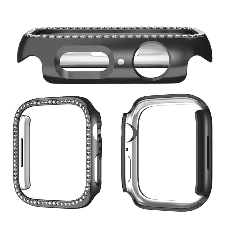 xDfind 단일 행 다이아몬드 홀로우 PC 시계 커버, Apple Watch 시리즈 11 46mm / 10 46mm용, Apple Watch 시리즈 11 42mm / 10 42mm용