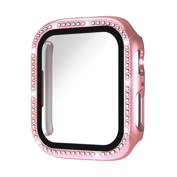 xDfind 단일 행 다이아몬드 강화유리 필름 통합 PC 시계 케이스, Apple Watch 시리즈 44mm용, Apple Watch 시리즈 40mm용, Apple Watch 시리즈 11 46mm / 10 46mm용, Apple Watch 시리즈 11 42mm / 10 42mm용, Apple Watch Ultra 3 / 2 / 1 49mm용