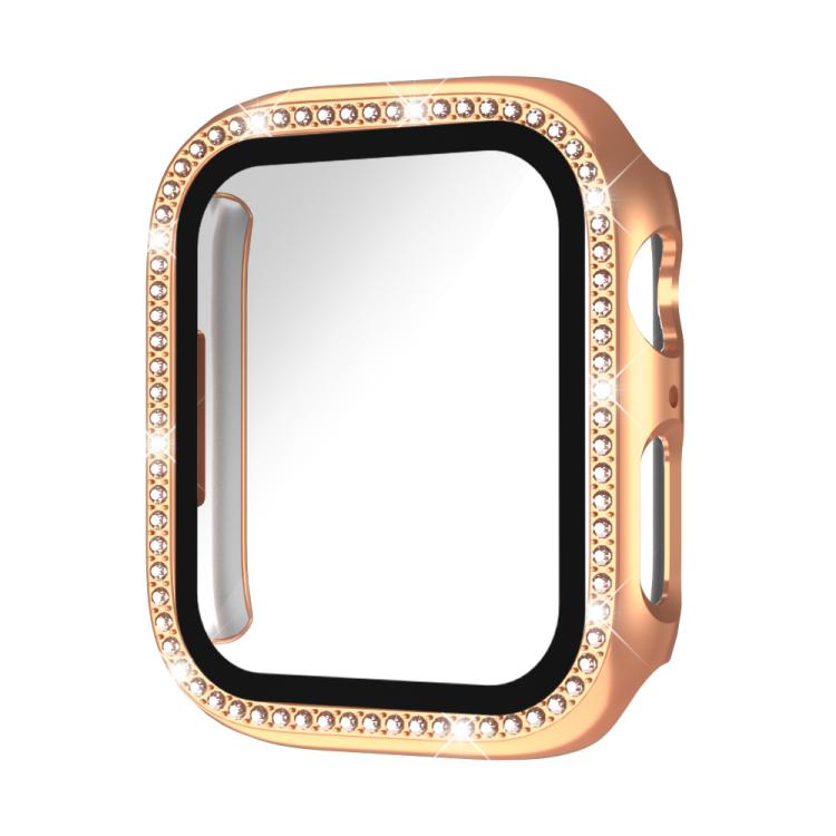 xDfind 단일 행 다이아몬드 강화유리 필름 통합 PC 시계 케이스, Apple Watch 시리즈 44mm용, Apple Watch 시리즈 40mm용, Apple Watch 시리즈 11 46mm / 10 46mm용, Apple Watch 시리즈 11 42mm / 10 42mm용, Apple Watch Ultra 3 / 2 / 1 49mm용