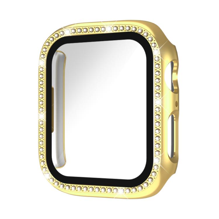 xDfind 단일 행 다이아몬드 강화유리 필름 통합 PC 시계 케이스, Apple Watch 시리즈 44mm용, Apple Watch 시리즈 40mm용, Apple Watch 시리즈 11 46mm / 10 46mm용, Apple Watch 시리즈 11 42mm / 10 42mm용, Apple Watch Ultra 3 / 2 / 1 49mm용