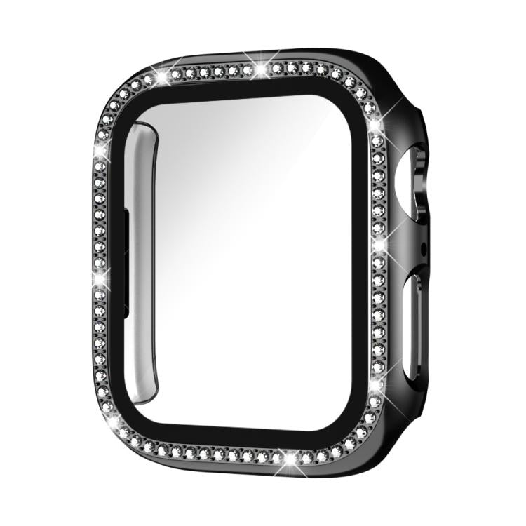 xDfind 단일 행 다이아몬드 강화유리 필름 통합 PC 시계 케이스, Apple Watch 시리즈 44mm용, Apple Watch 시리즈 40mm용, Apple Watch 시리즈 11 46mm / 10 46mm용, Apple Watch 시리즈 11 42mm / 10 42mm용, Apple Watch Ultra 3 / 2 / 1 49mm용