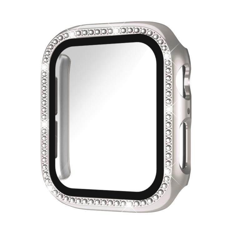xDfind 단일 행 다이아몬드 강화유리 필름 통합 PC 시계 케이스, Apple Watch 시리즈 44mm용, Apple Watch 시리즈 40mm용, Apple Watch 시리즈 11 46mm / 10 46mm용, Apple Watch 시리즈 11 42mm / 10 42mm용, Apple Watch Ultra 3 / 2 / 1 49mm용