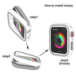 xDfind 단일 행 다이아몬드 강화유리 필름 통합 PC 시계 케이스, Apple Watch 시리즈 44mm용, Apple Watch 시리즈 40mm용, Apple Watch 시리즈 11 46mm / 10 46mm용, Apple Watch 시리즈 11 42mm / 10 42mm용, Apple Watch Ultra 3 / 2 / 1 49mm용