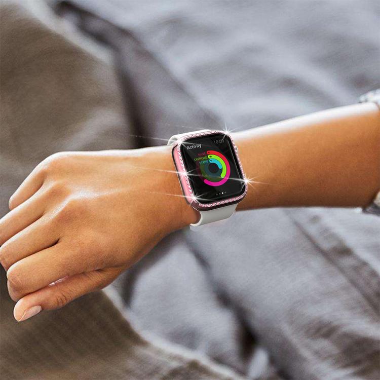 xDfind 단일 행 다이아몬드 강화유리 필름 통합 PC 시계 케이스, Apple Watch 시리즈 44mm용, Apple Watch 시리즈 40mm용, Apple Watch 시리즈 11 46mm / 10 46mm용, Apple Watch 시리즈 11 42mm / 10 42mm용, Apple Watch Ultra 3 / 2 / 1 49mm용