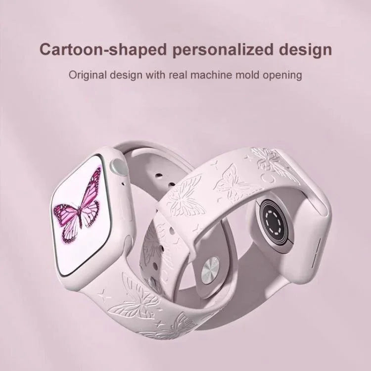 xDfind 3D 레이저 각인 실리콘 시계 밴드, Apple Watch 42 / 44 / 45 / 46 / 49mm용, Apple Watch 38 / 40 / 41 / S11 42mm용