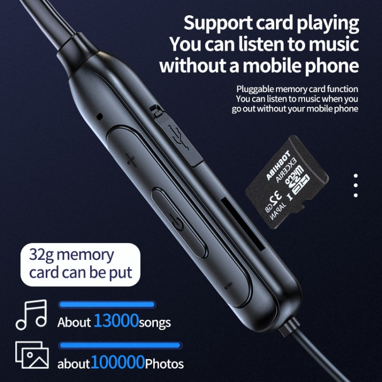 M60 8D 서라운드 사운드 무선 넥밴드 5.1 블루투스 이어폰 TF 카드 MP3 모드 지원