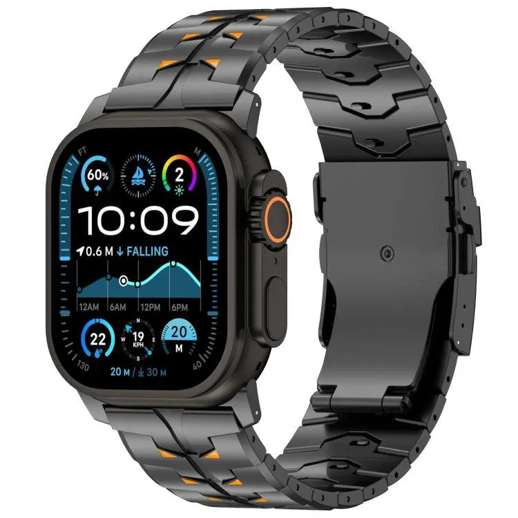 26mm 폭 이중 색상 분리형 안전 클라스프 티타늄 합금 시계 밴드, Apple Watch 46mm / 49mm / 45mm / 44mm용