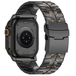 26mm 폭 이중 색상 분리형 안전 클라스프 티타늄 합금 시계 밴드, Apple Watch 46mm / 49mm / 45mm / 44mm용