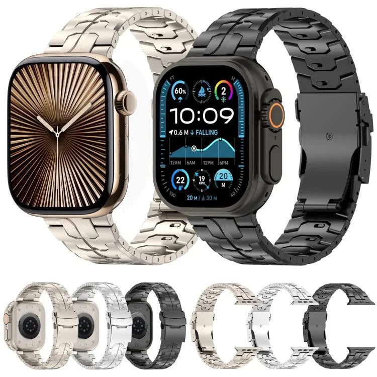 분리형 안전 클라스프 티타늄 합금 시계 밴드, Apple Watch 46mm / 49mm / 45mm / 44mm용, Apple Watch 42mm / 41mm / 40mm / 38mm용