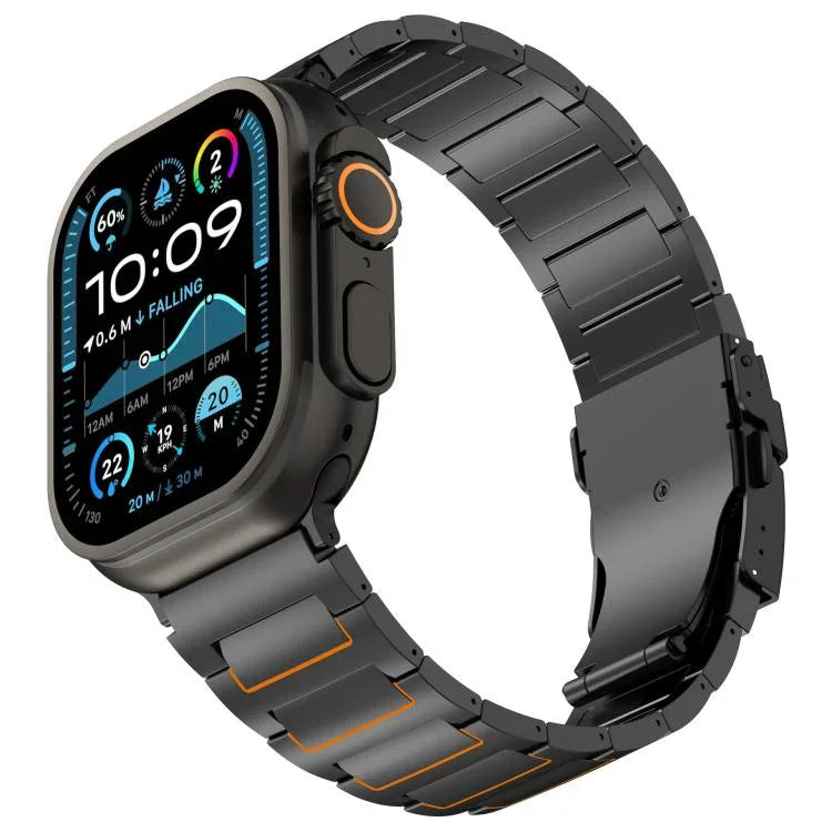 I자형 안전 클라스프 티타늄 합금 시계 밴드, Apple Watch 46mm / 49mm / 45mm / 44mm용, Apple Watch 42mm / 41mm / 40mm / 38mm용
