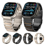 I자형 안전 클라스프 티타늄 합금 시계 밴드, Apple Watch 46mm / 49mm / 45mm / 44mm용, Apple Watch 42mm / 41mm / 40mm / 38mm용