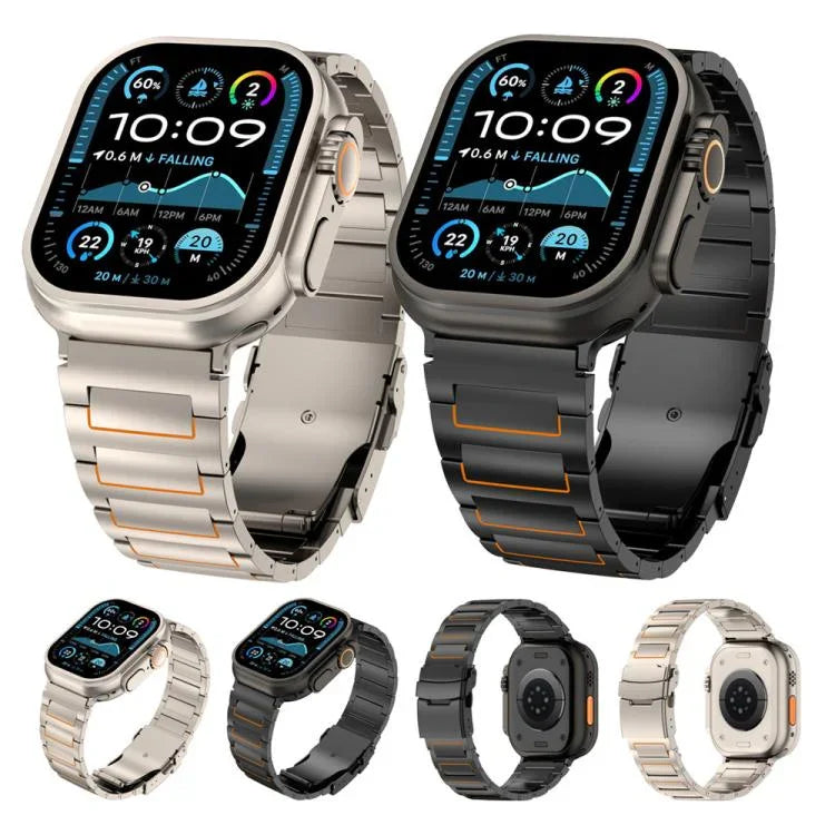 I자형 안전 클라스프 티타늄 합금 시계 밴드, Apple Watch 46mm / 49mm / 45mm / 44mm용, Apple Watch 42mm / 41mm / 40mm / 38mm용