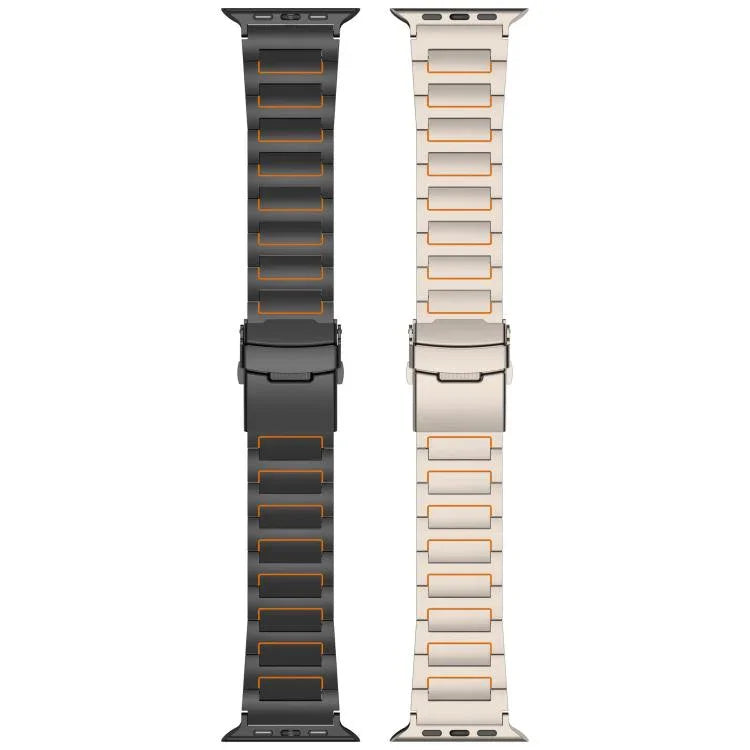 I자형 안전 클라스프 티타늄 합금 시계 밴드, Apple Watch 46mm / 49mm / 45mm / 44mm용, Apple Watch 42mm / 41mm / 40mm / 38mm용
