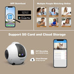 كاميرا روبوت ذكية للحيوانات الأليفة بدقة 4 ميجابكسل SriHome DH013، قابس أمريكي، قابس بريطاني، قابس أوروبي، قابس أسترالي