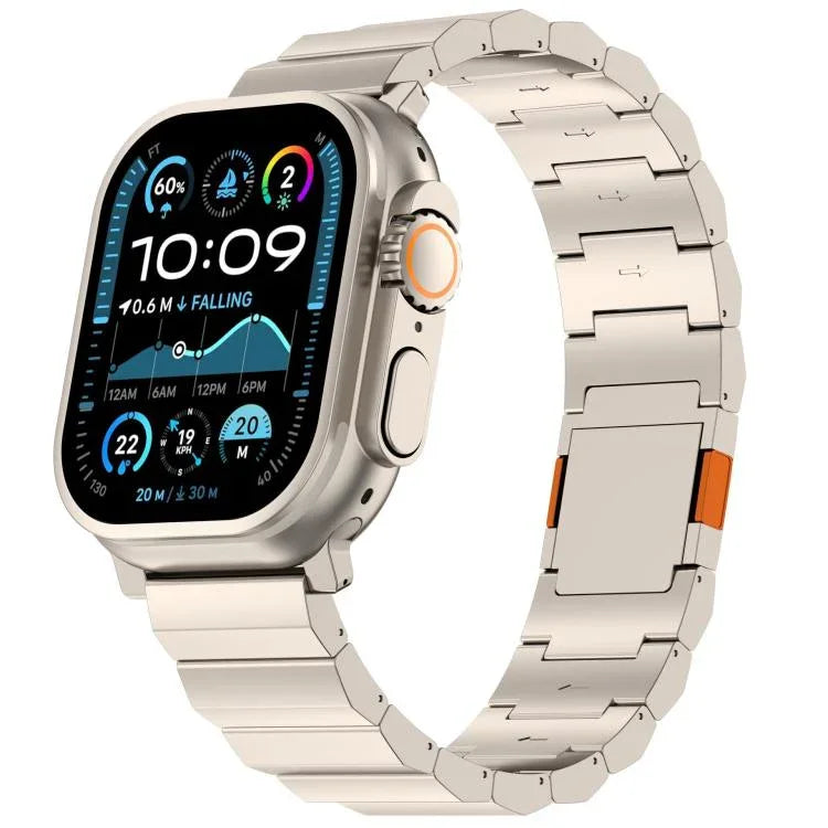두꺼운 단일 구슬 자석 클라스프 티타늄 합금 시계 밴드, Apple Watch 46mm / 49mm / 45mm / 44mm용, Apple Watch 42mm / 41mm / 40mm / 38mm용