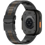 세 구슬 안전 클라스프 티타늄 합금 시계 밴드, Apple Watch 46mm / 49mm / 45mm / 44mm용, Apple Watch 42mm / 41mm / 40mm / 38mm용