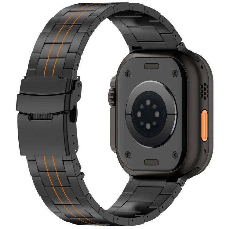 세 구슬 안전 클라스프 티타늄 합금 시계 밴드, Apple Watch 46mm / 49mm / 45mm / 44mm용, Apple Watch 42mm / 41mm / 40mm / 38mm용