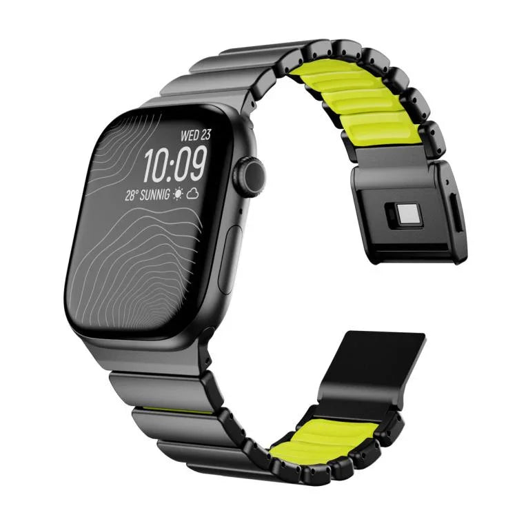 자석 노먼 버클 통합 단일 구슬 스테인리스 스틸 시계 밴드, Apple Watch 46mm / 49mm / 45mm / 44mm용