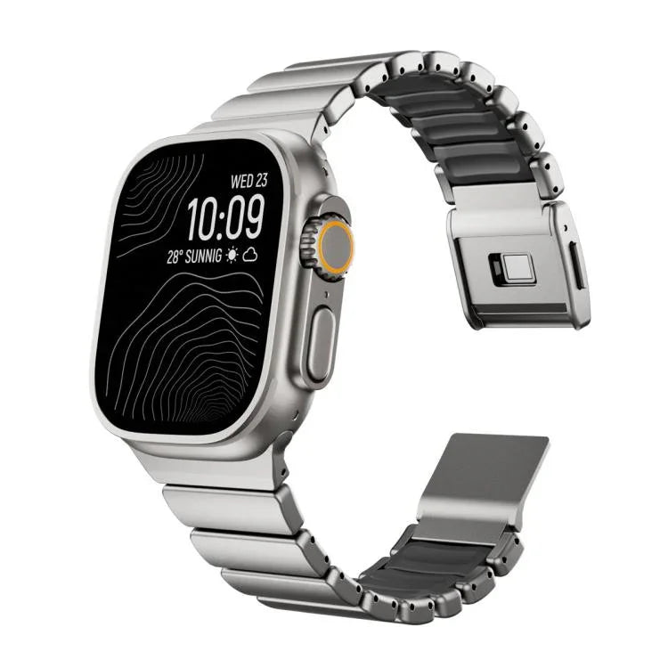 자석 노먼 버클 통합 단일 구슬 스테인리스 스틸 시계 밴드, Apple Watch 46mm / 49mm / 45mm / 44mm용
