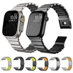 자석 노먼 버클 통합 단일 구슬 스테인리스 스틸 시계 밴드, Apple Watch 46mm / 49mm / 45mm / 44mm용