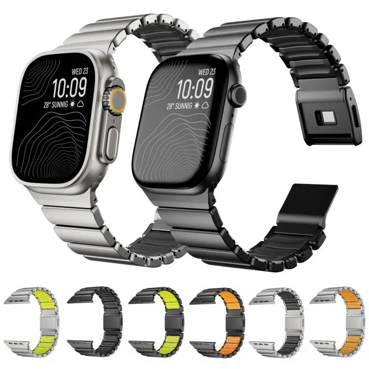 자석 노먼 버클 통합 단일 구슬 스테인리스 스틸 시계 밴드, Apple Watch 46mm / 49mm / 45mm / 44mm용