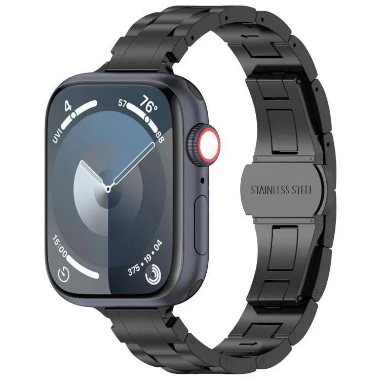 슬림 허리 세 구슬 나비 버클 티타늄 합금 시계 밴드, Apple Watch 46mm / 49mm / 45mm / 44mm용, Apple Watch 42mm / 41mm / 40mm / 38mm용