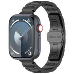 슬림 허리 세 구슬 나비 버클 티타늄 합금 시계 밴드, Apple Watch 46mm / 49mm / 45mm / 44mm용, Apple Watch 42mm / 41mm / 40mm / 38mm용