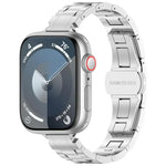 슬림 허리 세 구슬 나비 버클 티타늄 합금 시계 밴드, Apple Watch 46mm / 49mm / 45mm / 44mm용, Apple Watch 42mm / 41mm / 40mm / 38mm용