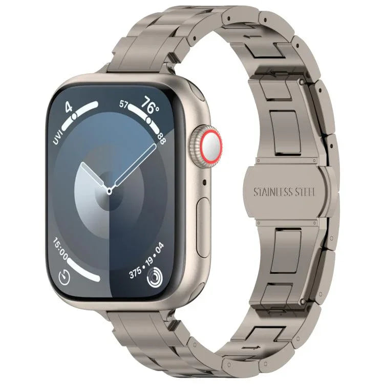 슬림 허리 세 구슬 나비 버클 티타늄 합금 시계 밴드, Apple Watch 46mm / 49mm / 45mm / 44mm용, Apple Watch 42mm / 41mm / 40mm / 38mm용