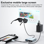 V77G 4K 60Hz USB-C / Type-C to Dual Type-C, PD 100W, USB 3.0 AR Glasses Charging Converter Adapter