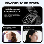 D12 2.01인치 TFT 화면 스마트 블루투스 워치 & 헤드폰 2 in 1 무선 통화 지원