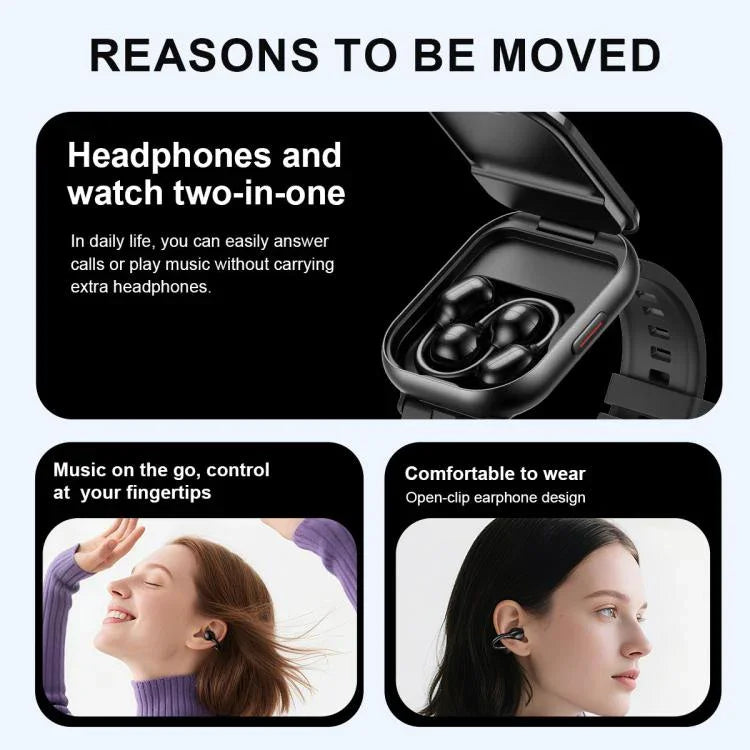 D12 2.01인치 TFT 화면 스마트 블루투스 워치 & 헤드폰 2 in 1 무선 통화 지원